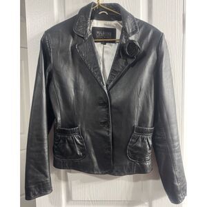 VTG Wilson'sPelleStudio Leather‎ Cropped Leather Jacket Women's Medium Retro Y2K